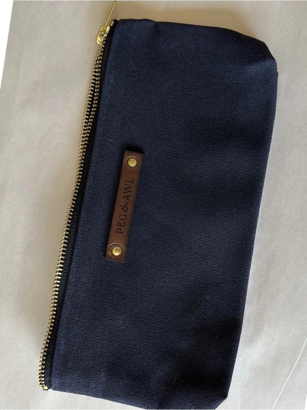 Peg and Awl No.5 The Scholar Pouch Coal Navy Blue Waxed